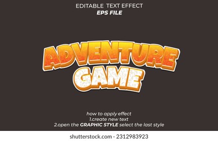 adventure text effect, font editable, typography, 3d text 