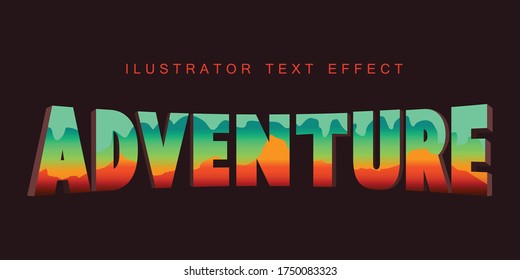 Adventure Text Effect Ilustration Vector