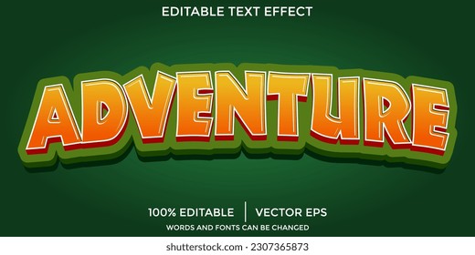 Adventure text effect ilustration vector