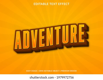 adventure text effect template design with modern and abstract style use for business logo and brand