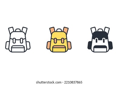 adventure thin line icons. Vector illustration isolated on white. Editable stroke.