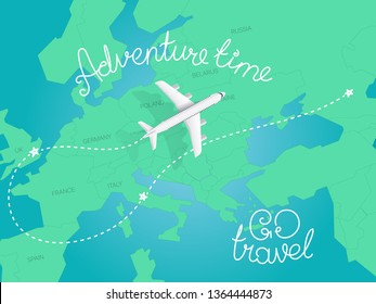 Adventure time concept. Top view vector illustration