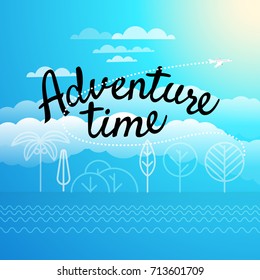 Adventure time concept. vector illustration