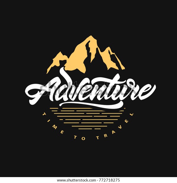 Adventure Time Travel Lettering Inspiring Typography Stock Vector ...