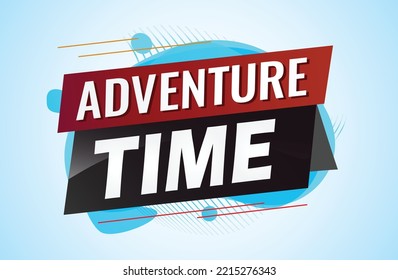 Adventure time word concept vector illustration with lines 3d style for social media landing page, template, ui, web, mobile app, poster, banner, flyer, background, gift card, coupon, label, wallpaper