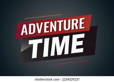 Adventure time word concept vector illustration with lines 3d style for social media landing page, template, ui, web, mobile app, poster, banner, flyer, background, gift card, coupon, label, wallpaper