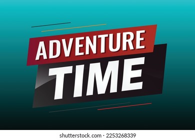 Adventure time word concept vector illustration with lines 3d style for social media landing page, template, ui, web, mobile app, poster, banner, flyer, background, gift card, coupon, label, wallpaper