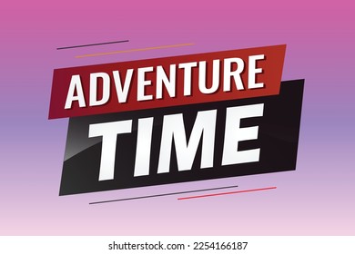 Adventure time word concept vector illustration with lines 3d style for social media landing page, template, ui, web, mobile app, poster, banner, flyer, background, gift card, coupon, label, wallpaper