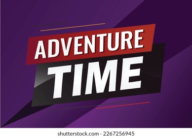Adventure time word concept vector illustration with lines 3d style for social media landing page, template, ui, web, mobile app, poster, banner, flyer, background, gift card, coupon, label, wallpaper