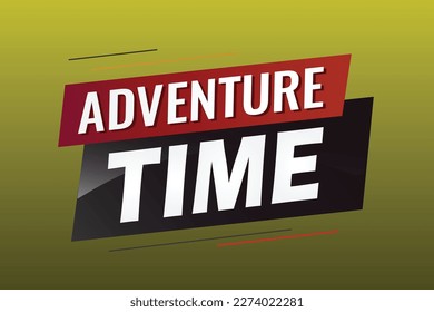 Adventure time word concept vector illustration with lines 3d style for social media landing page, template, ui, web, mobile app, poster, banner, flyer, background, gift card, coupon, label, wallpaper