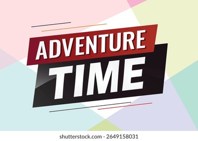 Adventure time word concept vector illustration with lines 3d style for social media landing page, template, ui, web, mobile app, poster, banner, flyer, background, gift card, coupon, label, wallpaper
