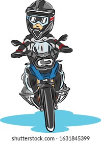 Adventure touring motorcycle Vector  with graphic.