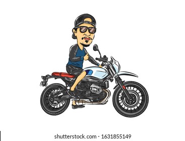 Adventure touring motorcycle Vector  with graphic.