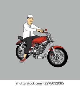 Adventure touring motorcycle Vector with graphic.