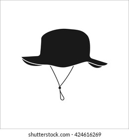 Adventure tourist hat sign simple icon on  background