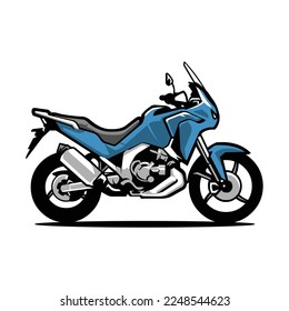 Adventure Trail Motor Bike Vector Isolated