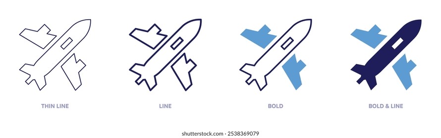 Adventure travel icon in 4 different styles. Thin Line, Line, Bold, and Bold Line. Duotone style. Editable stroke.