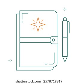 Adventure Travel Journal Diary Vector Illustration Icon Design