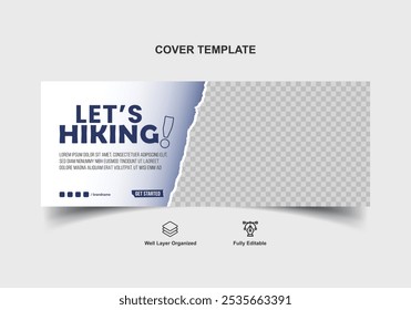 Adventure travel promotion banner social media Template. Adventure Cover Design. Explore the World. Tourism Banner Design