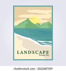 Adventure travel vacation tour vintage poster vector illustration design, beach surf vintage poster