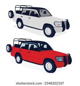 Adventure trip on the mountain red and white zip car. Cander Gari in Bangladesh.