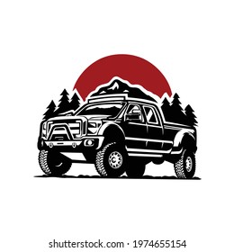 Adventure truck illustration vector isolated EPS