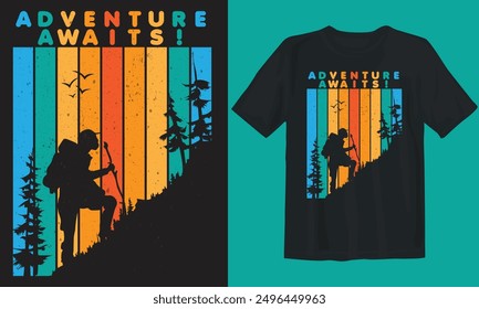 Adventure t-shirt design. Adventure Awaits.