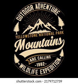 Adventure, t-shirt design element vector, typography, mountain, hill, hiking, outdoor tshirt