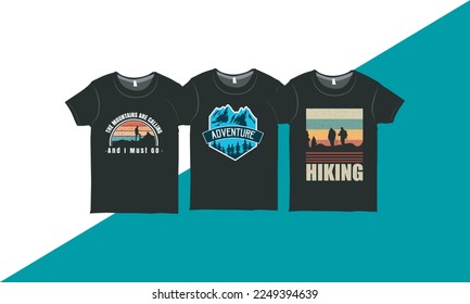 Adventure T-shirt Design Layout Set