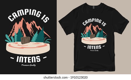 Adventure t-shirt design. Outdoor t shirt design. t-shirt design vector for print. Camping logo design vector illustration. Travel quotes for t shirt