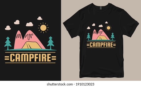 Adventure t-shirt design. Outdoor t shirt design. t-shirt design vector for print. Camping logo design vector illustration. Travel quotes for t shirt