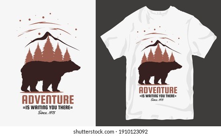 Adventure t-shirt design. Outdoor t shirt design. t-shirt design vector for print. Camping logo design vector illustration. Travel quotes for t shirt