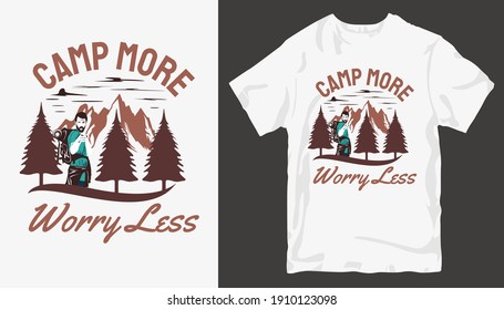 Adventure t-shirt design. Outdoor t shirt design. t-shirt design vector for print. Camping logo design vector illustration. Travel quotes for t shirt