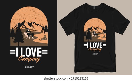 Adventure t-shirt design. Outdoor t shirt design. t-shirt design vector for print. Camping logo design vector illustration. Travel quotes for t shirt