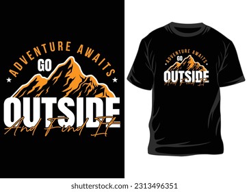 Adventure t-shirt design. Outdoor t shirt design. t-shirt design vector for print. Camping logo design vector illustration. Travel quotes for t shirt, T-shirt, T-shirts. svg