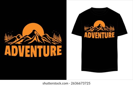 Adventure t-shirt design. Outdoor t shirt design. t-shirt design vector for print. Camping logo design vector illustration.