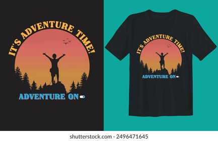 Abenteuer T-Shirt Design. Es ist Zeit für Abenteuer.