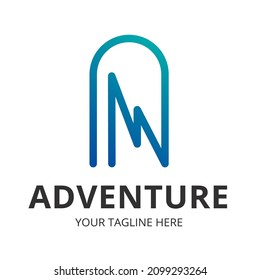 Adventure type A letter logo.