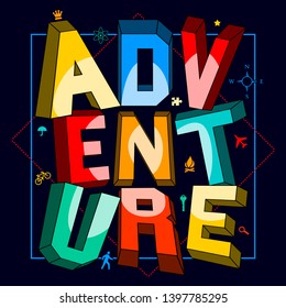 Adventure Typography Kids Tee Shirt Graphic Design