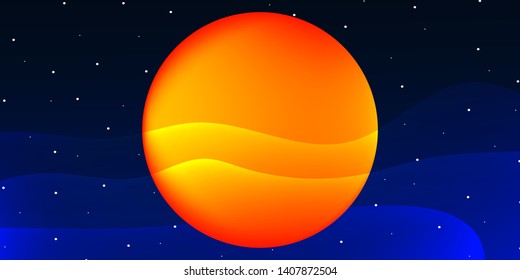 Adventure in the universe. Planet in space. Trendy style. Colorful vector illustration design.