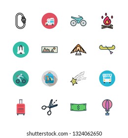 adventure vector icon set