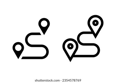 Adventure vector icon set. Navigation, journey, travel symbol