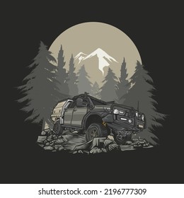 adventure vector illustration design in the middle of the forest