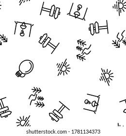 Adventure Vector Seamless Pattern Thin Line Illustration