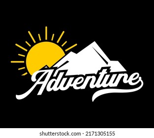 "Adventure" vector typography t-shirt design for digital screen printing etc