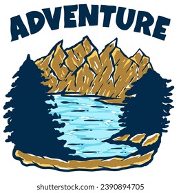 Adventure vintage illustration vector by mbelebeer