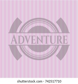 Adventure vintage pink emblem