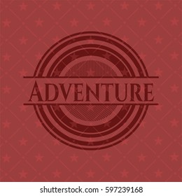 Adventure vintage red emblem