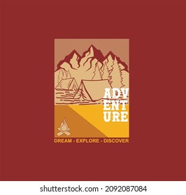 ADVENTURE Vintage T shirt,sweatshirt,hoodie, design print ready template vector art