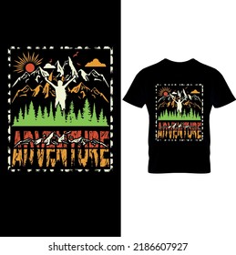  Adventure Vintage T-Shirt – Hike Hiking Camping – Camping T-Shirt Design – Printable Sublimation Design.